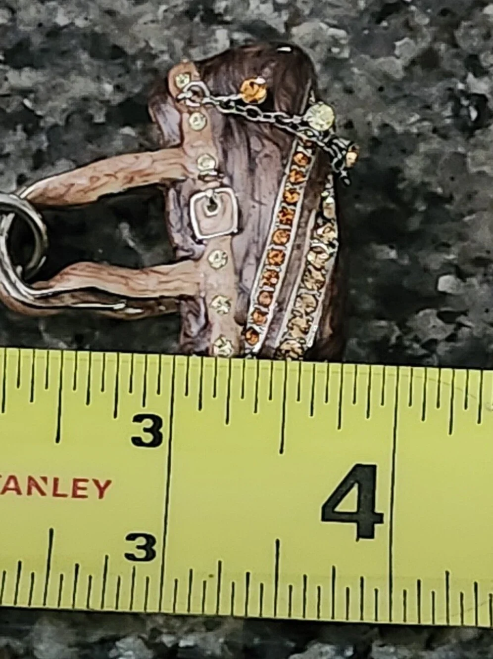Alexander Kalifano Amber & Clear Crystal-Accented Brown Enameled Purse Keychain